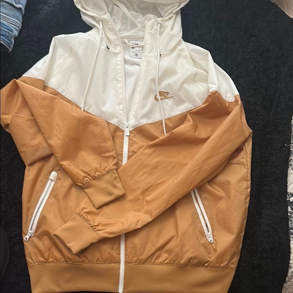 Nike White and Tan Women's Jacket